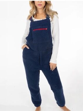 Shinesty navy Sherpa Pajamaralls
